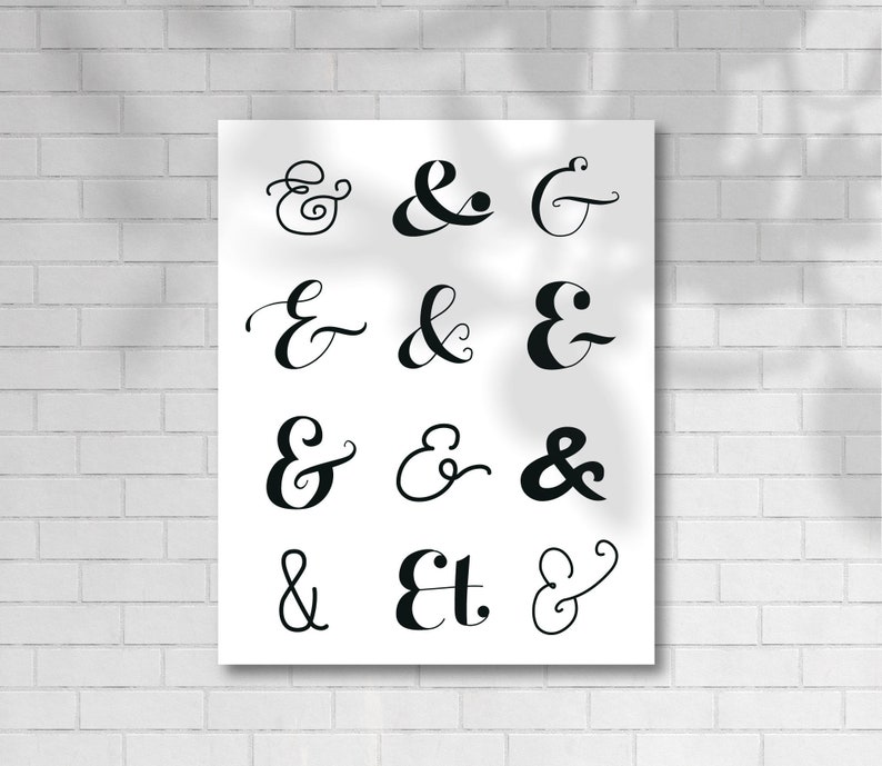 Ampersand Poster Printable Modern Typography Wall Decor - Etsy