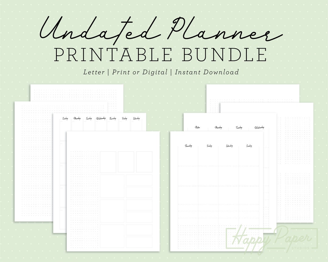 Minimal Planner Printable Bundle | Customizable Planner | Discbound ...