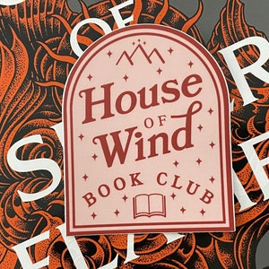 House of Wind Book Club Sticker | Weatherproof Vinyl Laptop Water bottle Car Decal