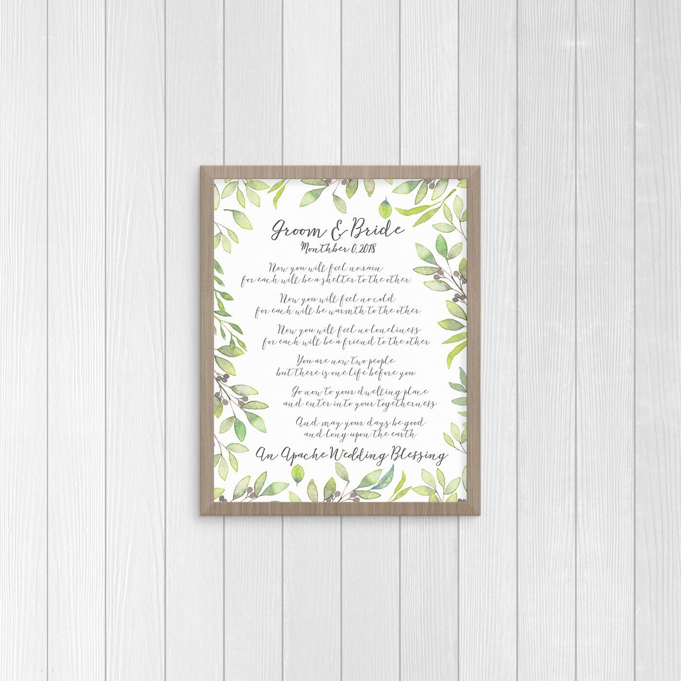 Customizable Apache Wedding Blessing Printable | Etsy