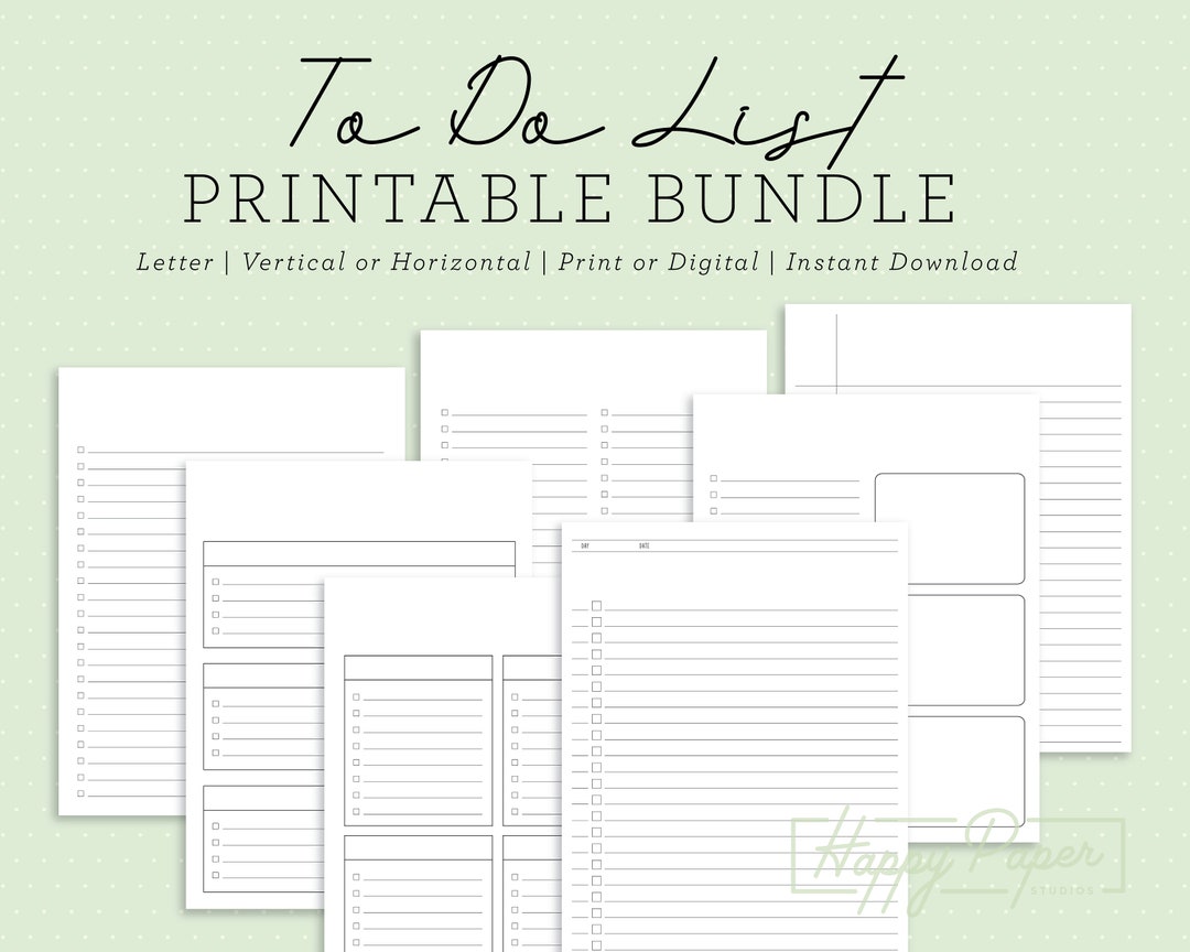 To Do List Printable Bundle | Customizable Lists | Discbound Planner ...