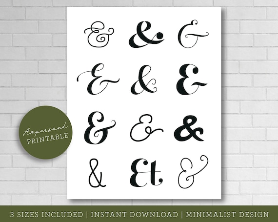Ampersand Poster Printable Modern Typography Wall Decor | Etsy