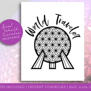WDW Epcot World Showcase Printable Poster | World Traveler Print