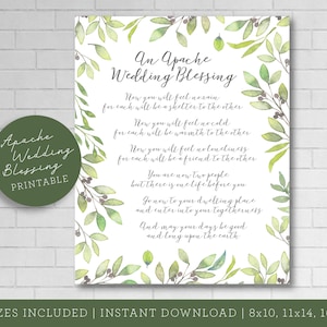 An Apache Blessing Poster Printable | Wedding Print