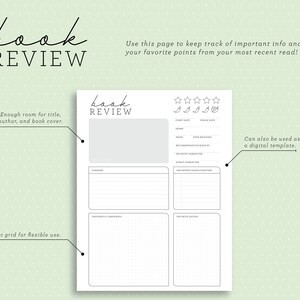 Book Review Printable Bundle | Digital Reading Journal PDF | Book ...