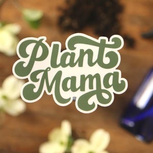 Adesivo Plant Mama | Vinil à prova de intempéries, presente vintage para pais com plantas de estufa
