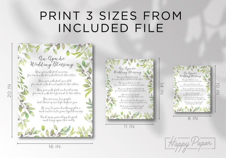An Apache Blessing Poster Printable Wedding Print | Etsy