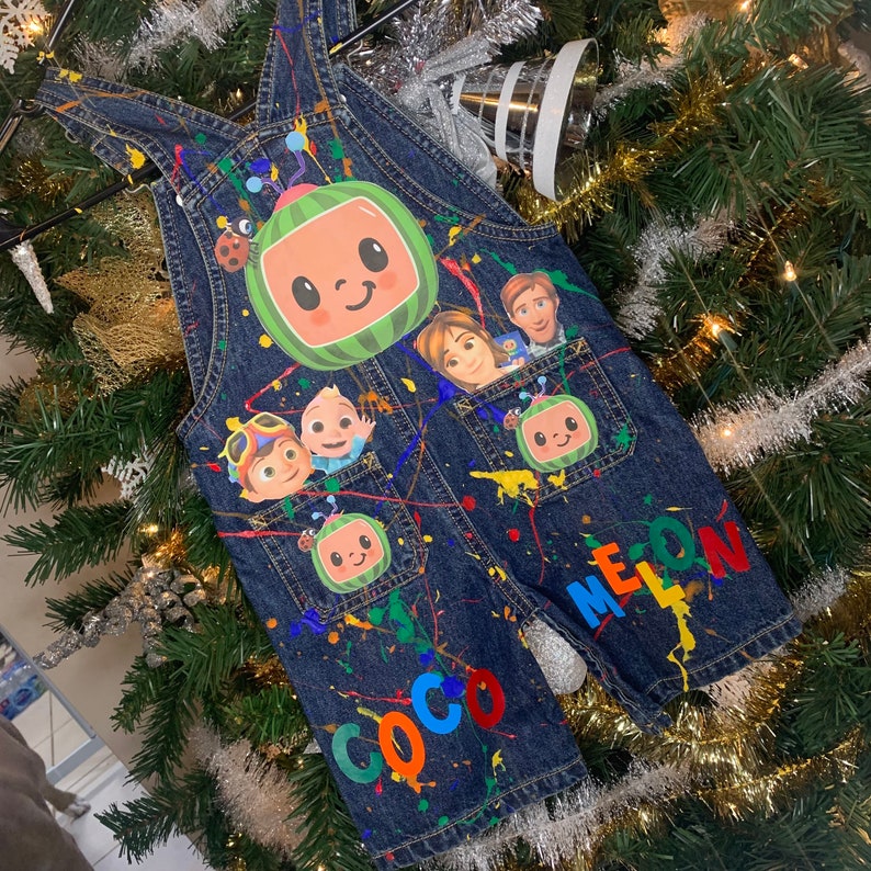 Baby toddler boy girl custom cocomelon Jean denim romper | Etsy