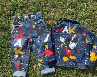 Kids Custom Characters Denim Jean Birthday Outfit
