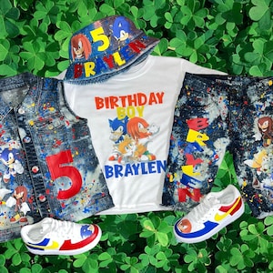 Kids Custom Characters Denim Jean Birthday Outfit