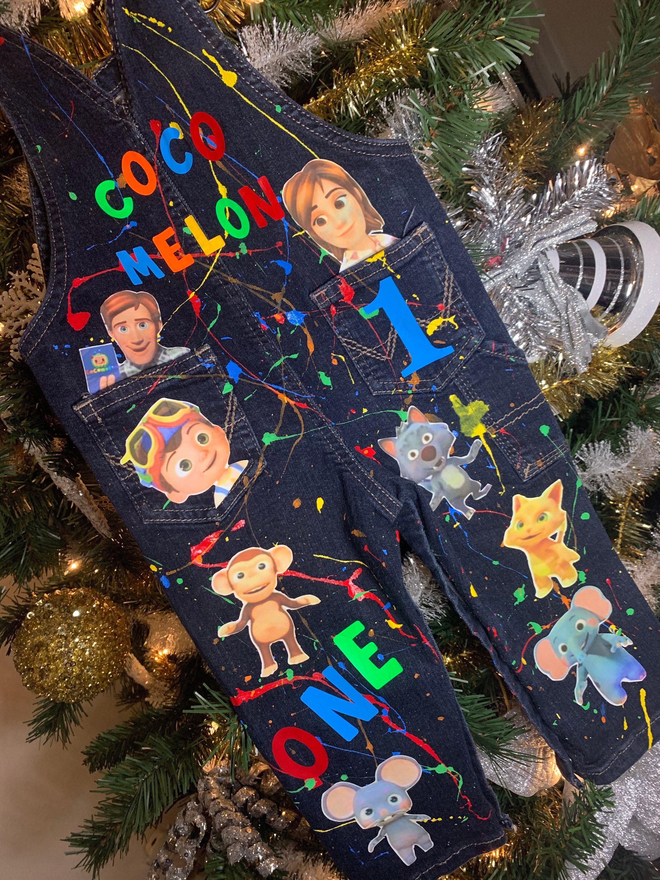 Baby toddler boy girl custom cocomelon Jean denim romper | Etsy