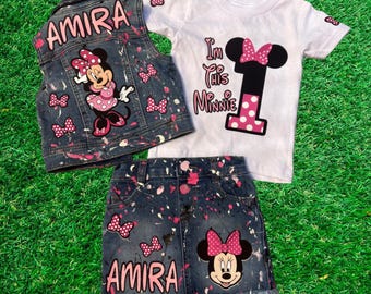 Kids Custom Characters Denim Jean Birthday Outfit