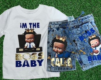 Kids Custom Characters Denim Jean Birthday Outfit
