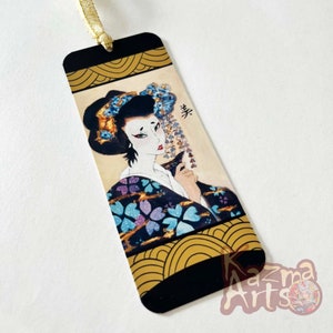 Geisha double-sided waterproof bookmark / Japanese style art work / Geisha bookmark / 5 inch bookmark