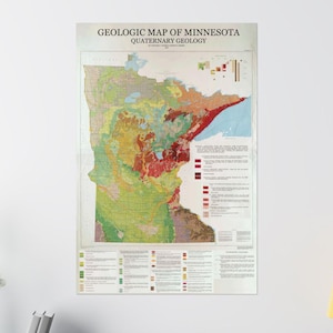 Geologische Karte von Minnesota Vertikales Poster - Dekorative Wandkunst, Wohnkultur, Geographie Geschenk, Natur-Enthusiast, Wissenschaftsdekor