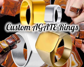 Choose your own Lake Superior Agate Ring - Pick your Ring Size, Metal Color, and Stone! - Lake Superior Agate Stone