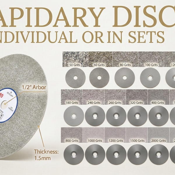 Disques lapidaires 6 pouces - Utilisés sur les machines lapidaires LSAgates - Individuels - 6 paquets - 9 paquets - 16 paquets - Expédition directement chez vous.