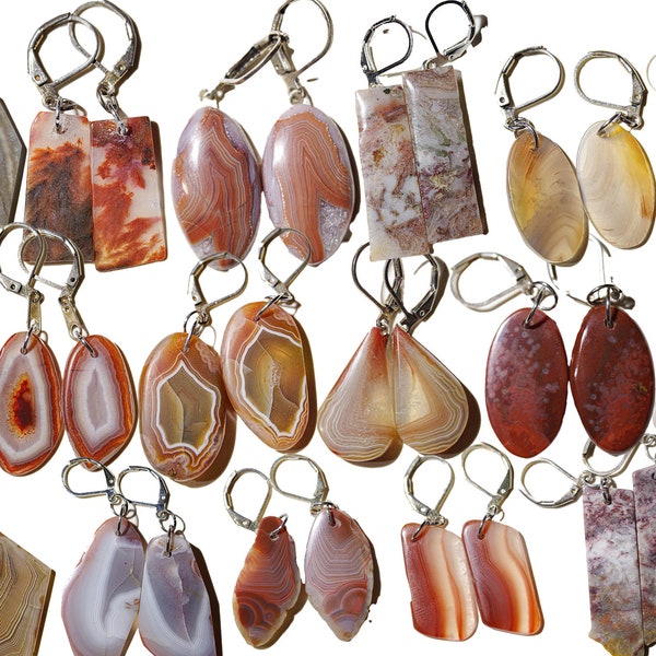 Örhängen med agatkrok i Lake Superior – Minnesota Gemstone Jewelry