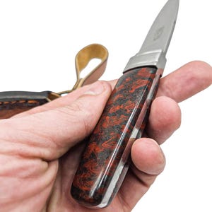 Mary Ellen Jasper R.W. Loveless Knife Cabochon – Two-Sided Display Collector Stone