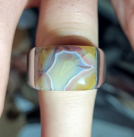 Coyamito Agate Signet Ring - Lake Superior Stone, Size 10