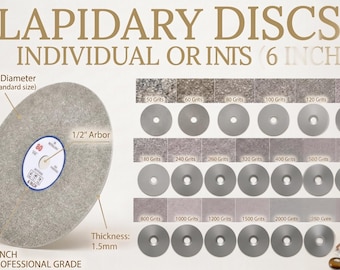 6 Inch Diamond Coated Lapidary Discs – Flat Grinding Wheels for LSAgates Machines