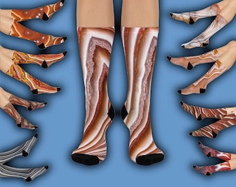 Lake Superior Agate Socks - By @LSAgates - 20+ Images Styles to choose from!