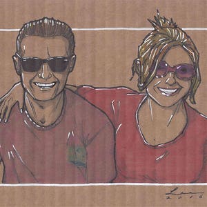 Personalizado retratos originales arte - tu foto arte - mano alzada - cartón arte