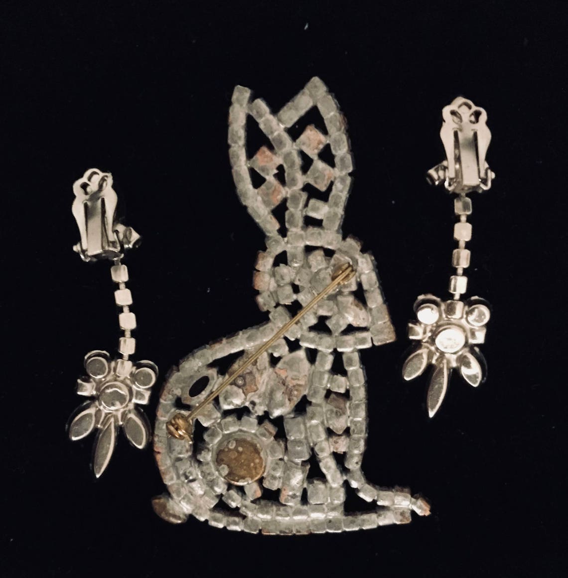 Turquoise Blue Silhouette Rhinestone Bunny Multicolor ...