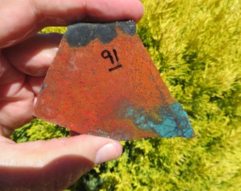 Sonora sunrise slab, Sonora Sunset, Cuprite with Chrysocolla and Tenorite from Milpillas mine  in Sonora, México. 91