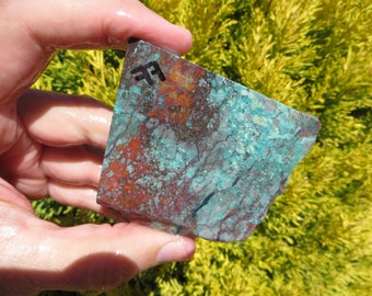 Sonora sunrise slab, Sonora Sunset, Cuprite with Chrysocolla and Tenorite from Milpillas mine  in Sonora, México. 77