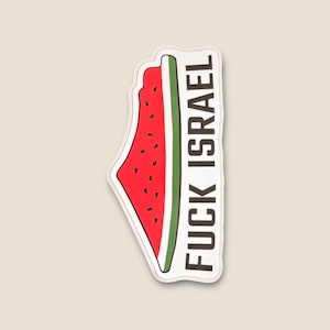 Watermelon Map Palestine Sticker – Anti-Zionist Vinyl Decal | Pro-Palestine Sticker | Free Palestine Waterproof Sticker