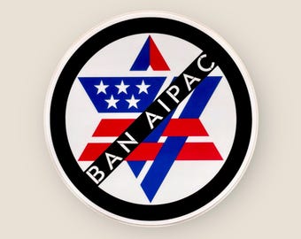 Sticker Pack – Bold Political Statement “Ban AIPAC” Vinyl Stickers