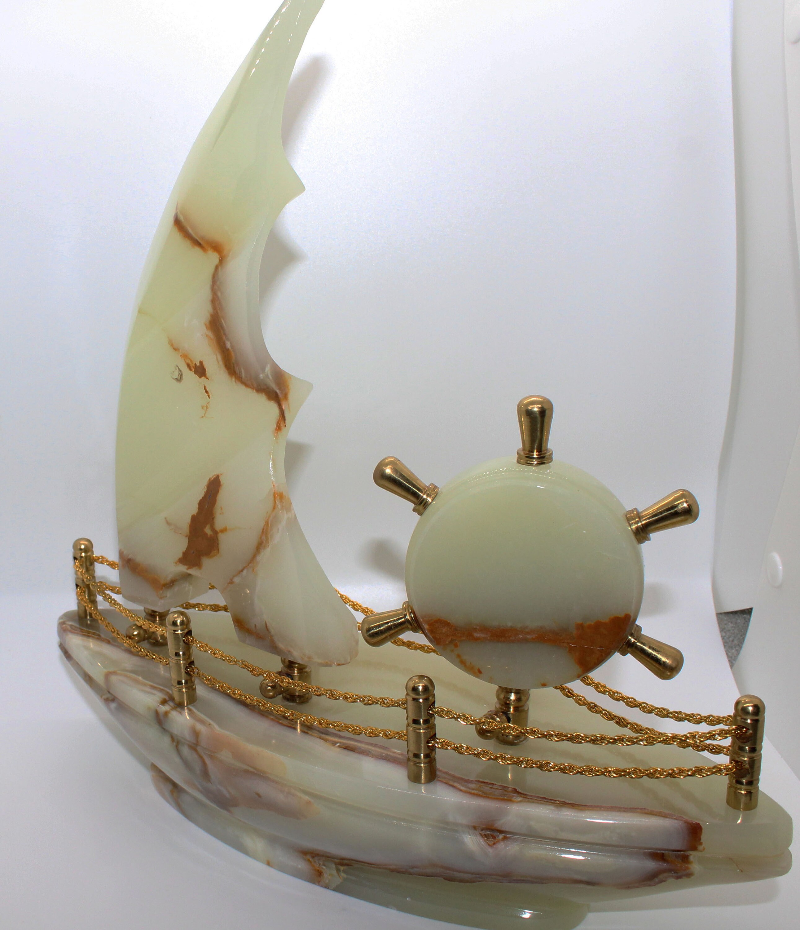 12 Vintage Natural White Onyx Sail Boat Clock | Etsy