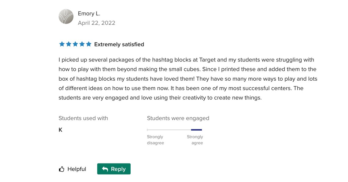 Hashtag Building Blocks Activity / Task Cards Etsy