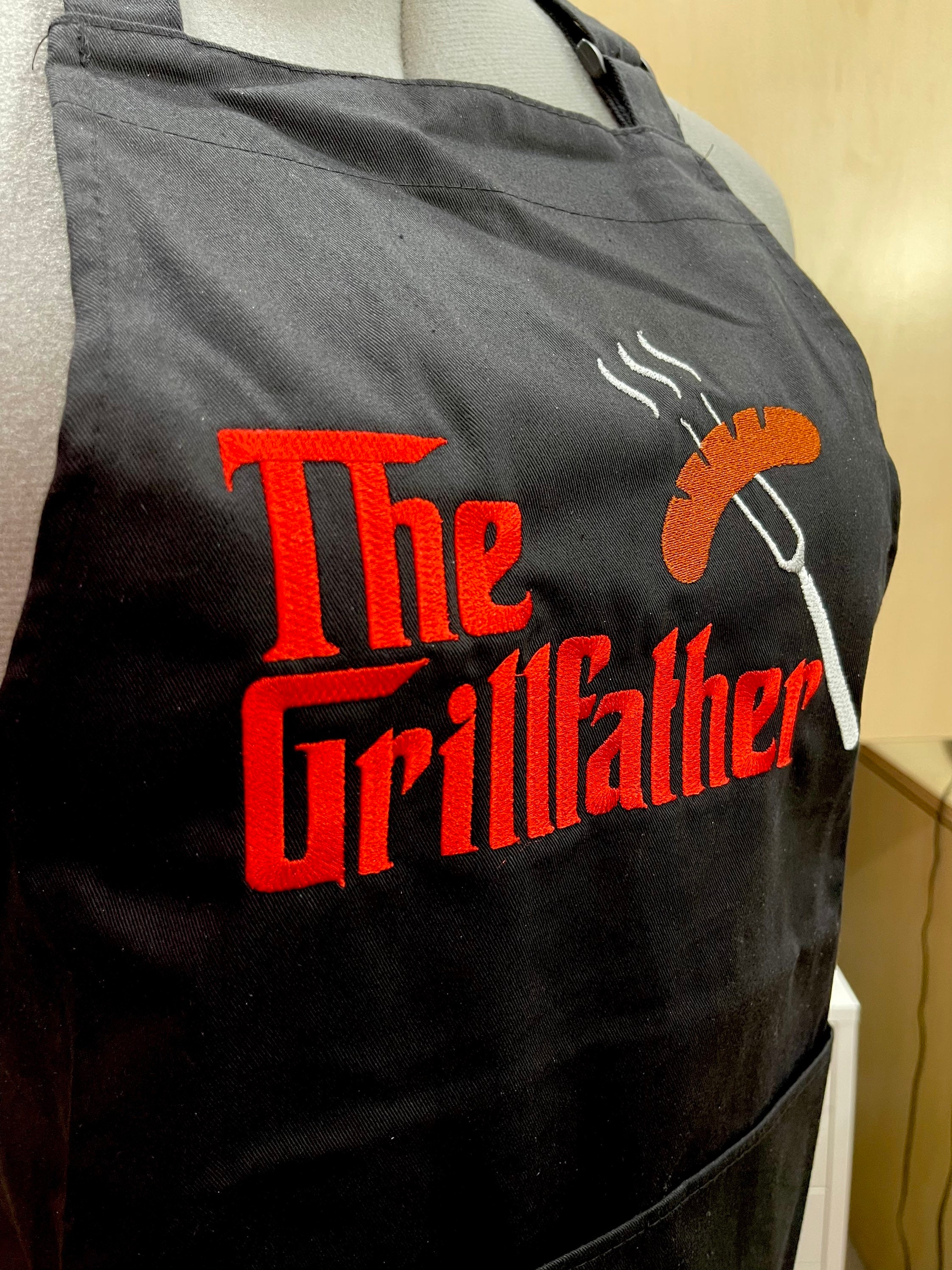 Custom Embroider Chef Apron, Custom Black Chef Apron With Pockets ...