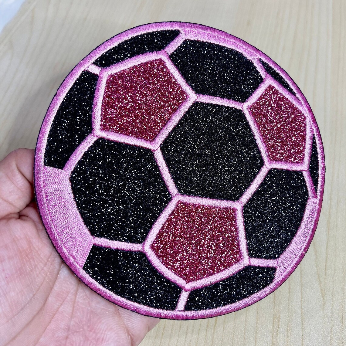 Cute Sparkly Soccer Ball Iron on Patch Sport Adorable Etsy