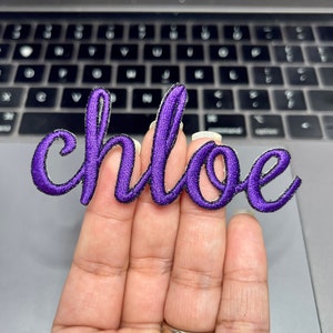 Parche de nombre personalizado - Parche personalizado - Termoadhesivo - Niños - Novia - Novio - Regalo de boda - Nombre - Bordado de contorno - Delantal - Faja - Bolso