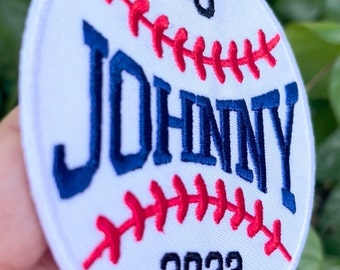 Custom name patch - Personalized Baseball - Kids - Bride - Groom - bridal  gift  - nombre - outline embroider - apron - sash - bag