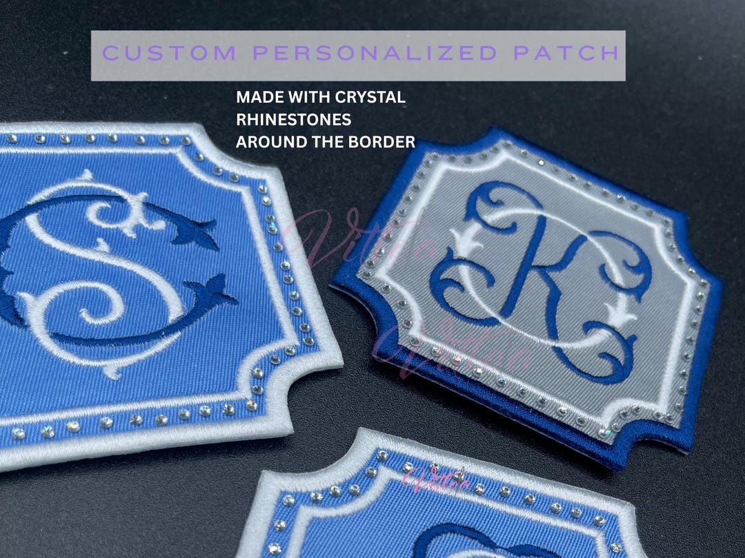 Custom Rhinestone Patches Custom Rhinestone Iron on Monogram Patch - Personalized - Bride - Groom ...