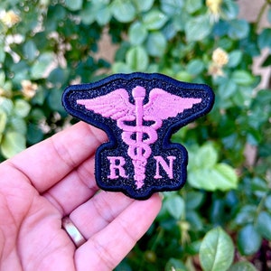 Personalized -Custom sparkly medical caduceus, medicine, doctor, nurse Iron-On patch, glittery, rn, MD AT MA