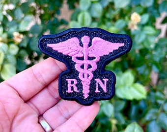 Personalized -Custom sparkly medical caduceus, medicine, doctor, nurse Iron-On patch, glittery, rn, MD AT MA