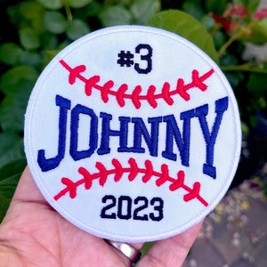 Namen Aufnäher - Baseball - Kinder - Braut - Bräutigam - Geschenk - Aufnäher - Schürze - Aufnäher - Tasche