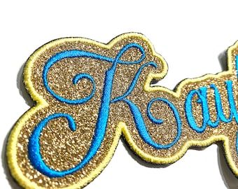 Custom name patch - Personalized embroider patch - Iron-On patch - Kids - sparkly - Glitter - Bride - Groom - bridal - Brilloso - nombre