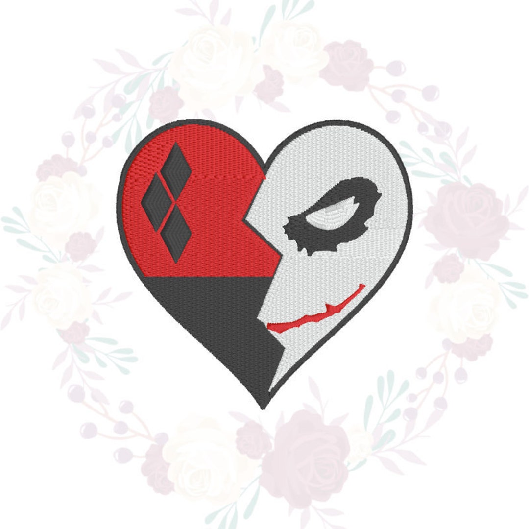Heart Embroidery Design * Broken Heart Design * Joker