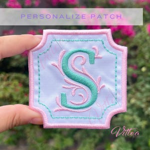 Individueller Monogramm Aufnäher - Initiale - Kinder - Braut - Bräutigam - Geschenk - Aufnäher - Schürze - Schärpe - Tasche - Rahmen
