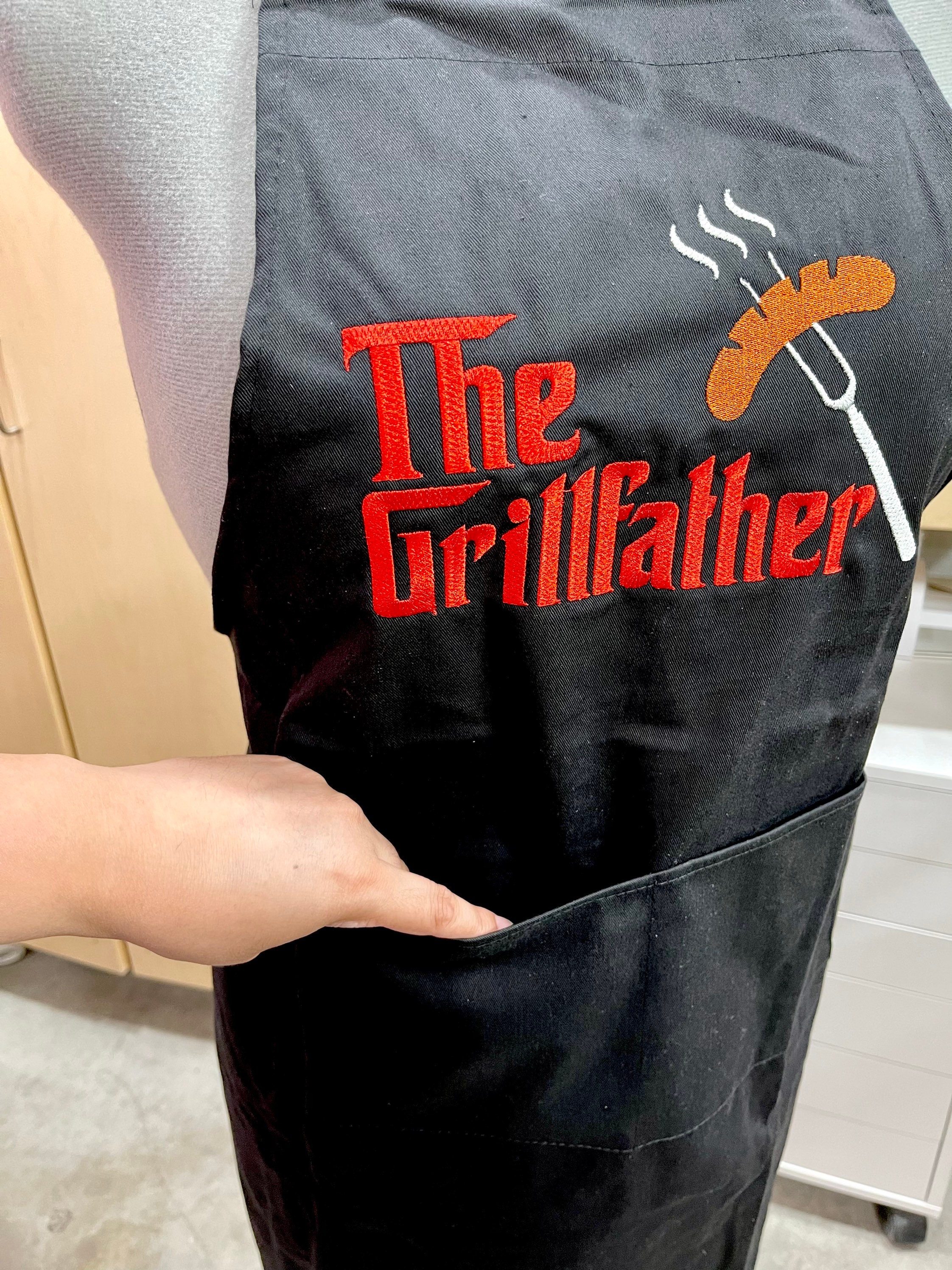 Custom Embroider Chef Apron, Custom Black Chef Apron With Pockets ...