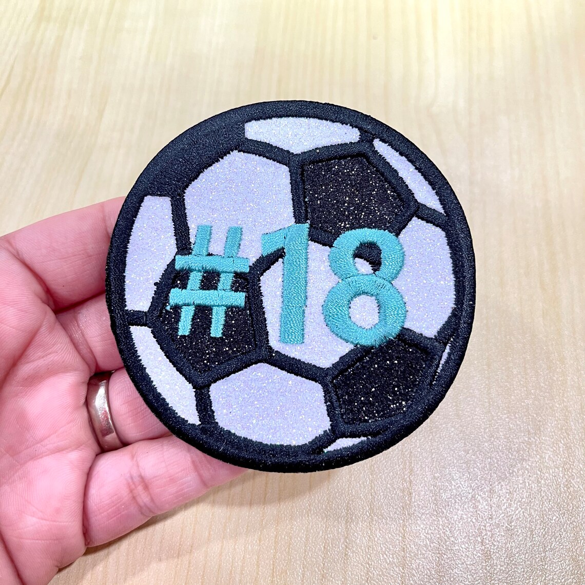 Cute Sparkly Soccer Ball Iron on Patch Sport Adorable Etsy
