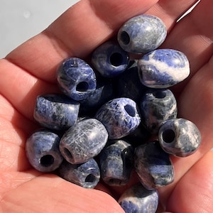 Blue Soladite Loc Bead,  Gemstone Loc Jewelry - Medium