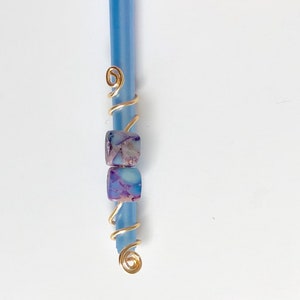 Purple Gemstone Loc Jewelry | Micro/Sister Loc Size | Purple Dread Bead