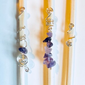 Amethyst Loc Jewelry Set, Crystal Dread Bead